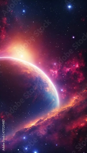 3d abstract space sky with stars and nebula