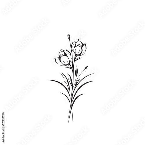 Bouquet in cartoon, doodle style . Image for t shirt. Isolated 2d vector illustration in logo, icon, sketch style, Eps 10, black and white. AI Generative © Alexey