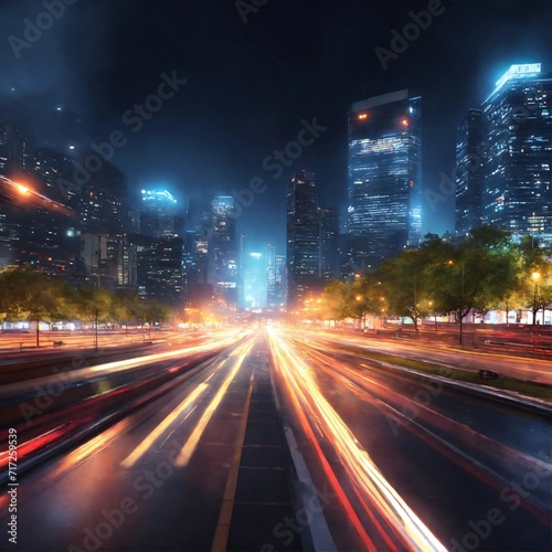 Motion speed effect with city night