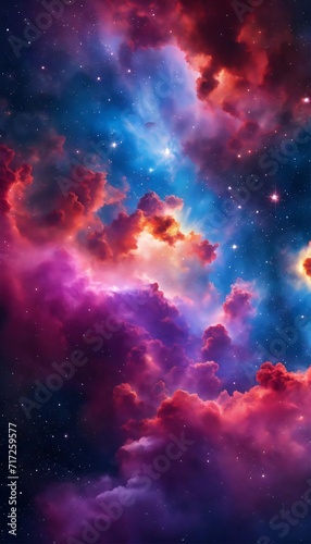 Colorful abstract nebula space background