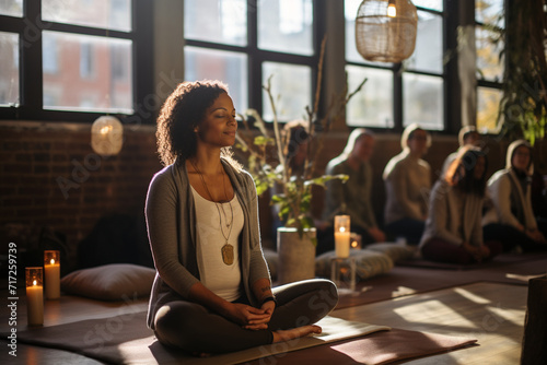 A volunteer-led meditation and mindfulness workshop, providing a serene space for community members to prioritize mental well-being and stress relief.