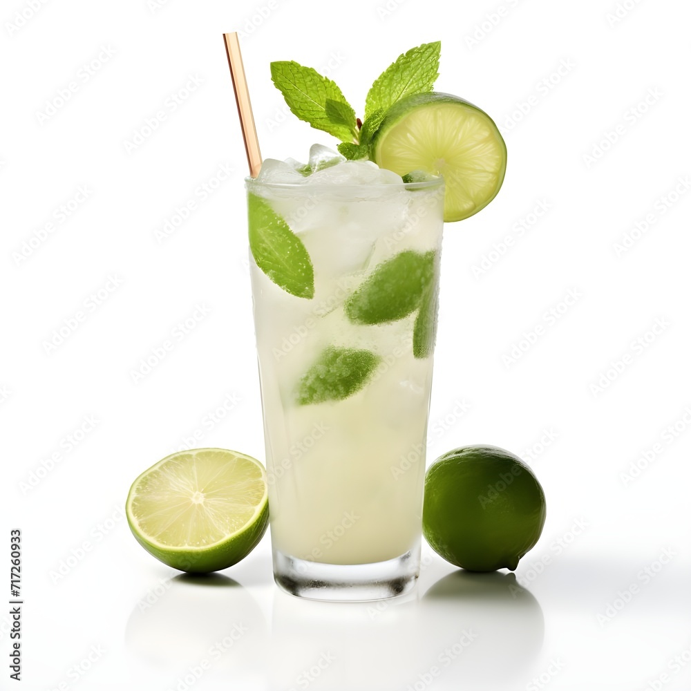 mojito cocktail isolated on white background