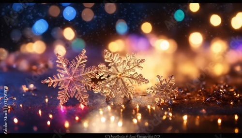 Snowflakes and bright lights