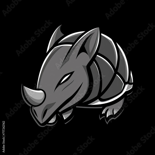 Armadillo Animal Logo Minimal Design Symbol Generative AI photo