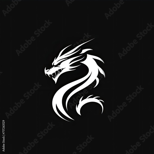 Dragon Animal Logo Minimal Illustration Element Generative AI