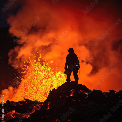 Stunning Lava Flow Silhouette - Volcanologist's Perspective