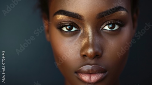 elegant young African American woman in a studio generative ai