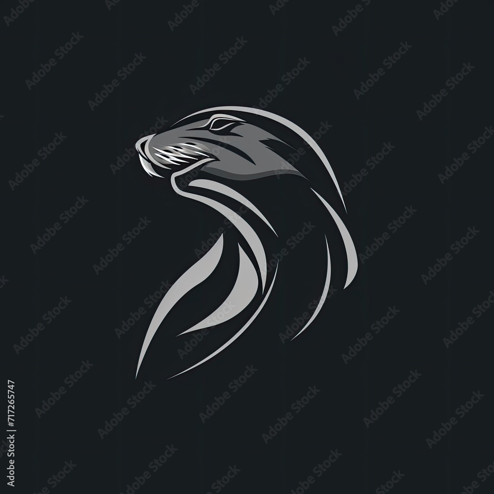 Seal Animal Logo Grayscale Design Symbol Generative AI Seal Animal Logo Grayscale Design Symbol Generative AI