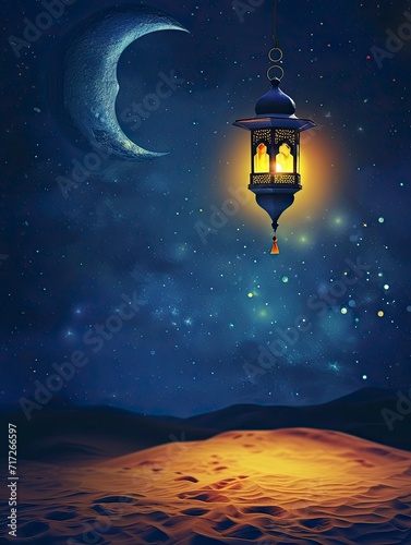 Ramadan Poster design  realistic  HD  copy space - generative ai