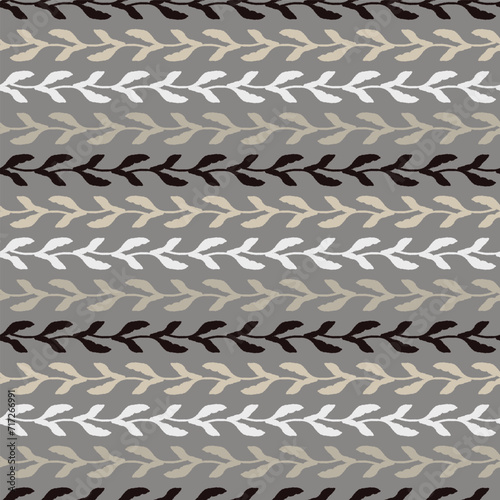 Masculine vector floral pattern with organic botanical shapes. Modern bold black white flower print, design in neutral scandi style.