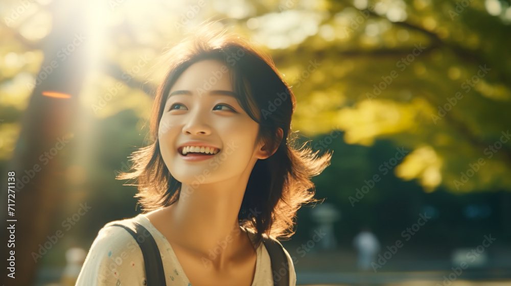 自然体で可愛らしい若い女性 自然体で可愛らしい若い女性