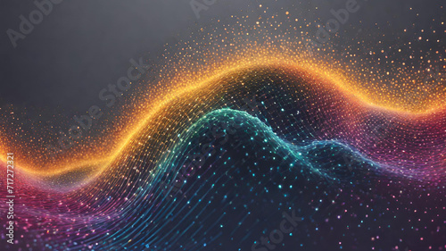 Abstract futuristic background with glowing wave and lines  Futuristic multicolor graphical abstract background  Wave background HD 8K wallpaper Stock Photographic Image