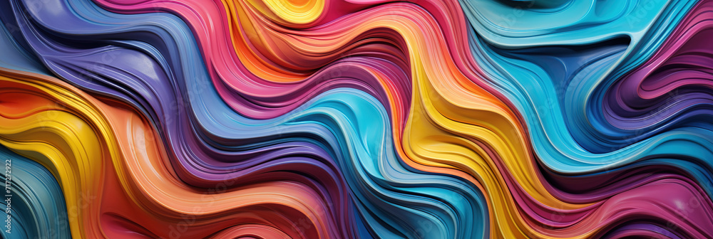 3D Abstract multicolored background with smooth lines, Ai Generated