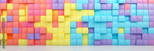 3d render of abstract background with colorful cubes  3d illustration  Ai Generated