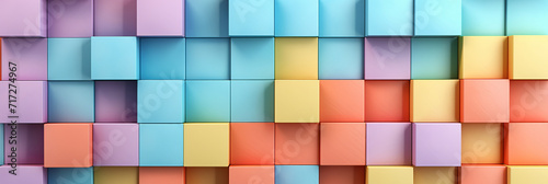 Abstract background of colorful cubes. 3d rendering, 3d illustration, Ai Generated