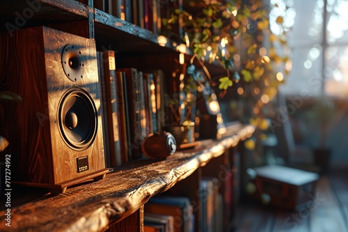Music Speakers on the Bookshelf: Professional Audio Setup

 photo