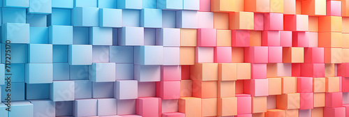 Abstract background with colorful cubes, 3d render, 3d illustration, Ai Generated