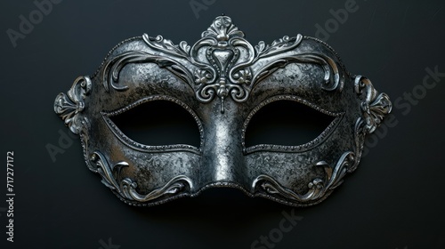 Masculine black and silver masquerade mask generative ai