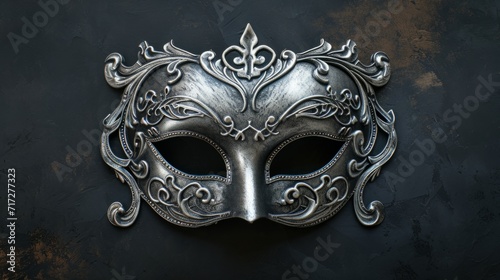 Masculine black and silver masquerade mask generative ai