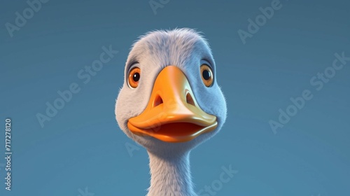 A cute cartoon grey lag goose character Ai Generative photo