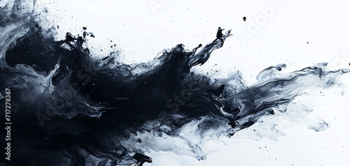 Abstract liquid ink on a white background 