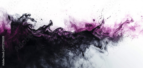 Abstract liquid ink on a white background 