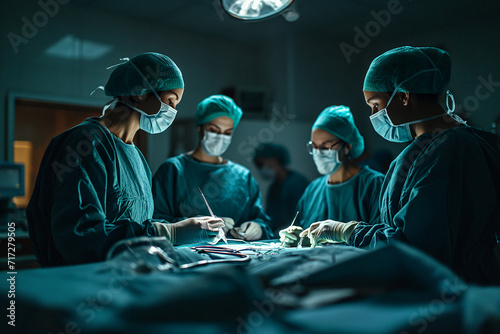 Medical Team of Females Performing Traning Operation in Hospital