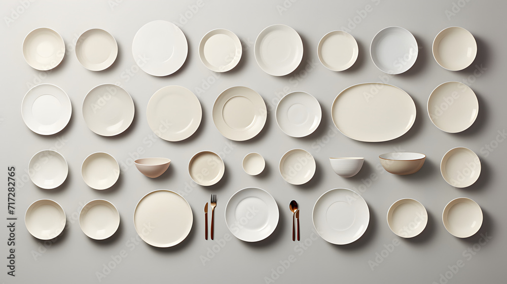 white ceramic plates on a white background white ceramic plates on a white background