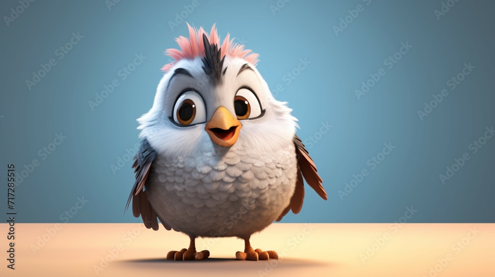 A cute cartoon american robin character Ai Generative A cute cartoon american robin character Ai Generative