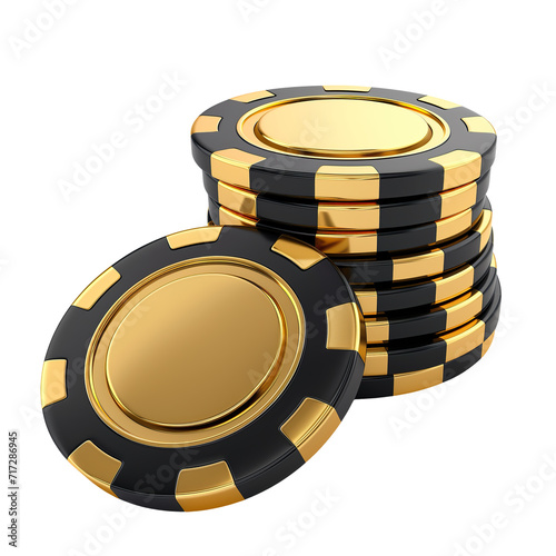 3D casino chips, gaming chips, gold chips
