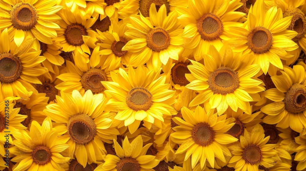 Radiant tropical sunflowers in a sea of warm yellows generative ai Radiant tropical sunflowers in a sea of warm yellows generative ai