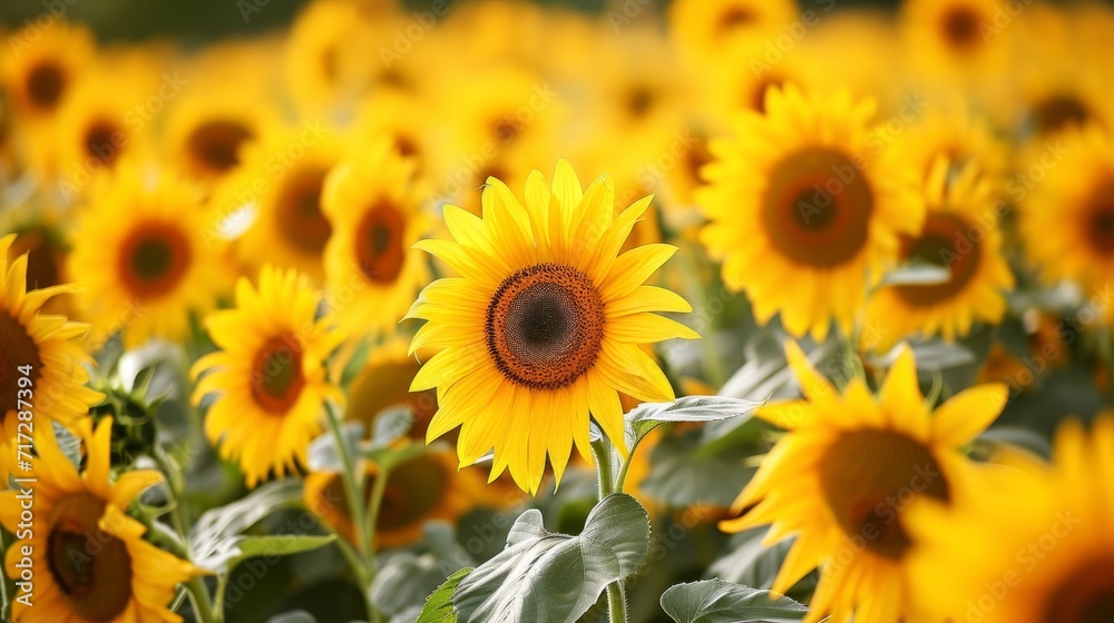 Radiant tropical sunflowers in a sea of warm yellows generative ai Radiant tropical sunflowers in a sea of warm yellows generative ai