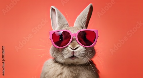 Cool Easter bunny with pink sunglasses. © Simon