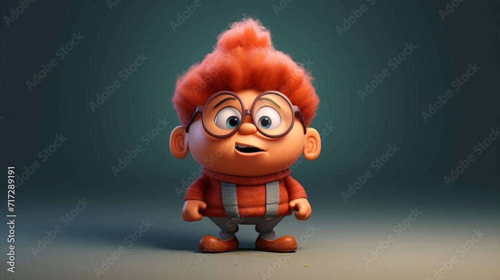 Fototapeta premium A cute cartoon chickens character Ai Generative