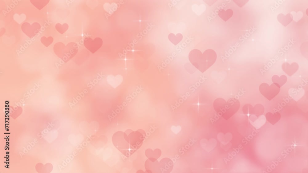 Cute pink heart. valentine background. loop video.(085)