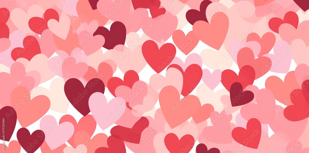 Red love heart seamless pattern illustration. Cute romantic pink hearts background print. Valentine's day holiday backdrop texture, romantic wedding design Red love heart seamless pattern illustration. Cute romantic pink hearts background print. Valentine's day holiday backdrop texture, romantic wedding design