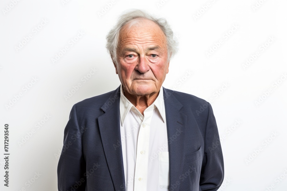 Portrait of an old man in a suit on a white background Portrait of an old man in a suit on a white background