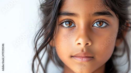 Closeup photo of beautiful Asian Indian teenage girl waiting. Copyrighted children's advertisements
