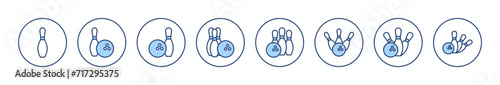 Bowling icon vector. bowling ball and pin sign and symbol.
