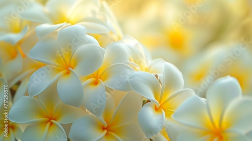 Tropical frangipani flowers in full bloom generative ai