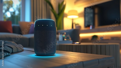 Smart AI Speaker: Smart Home Concept 4K Realism