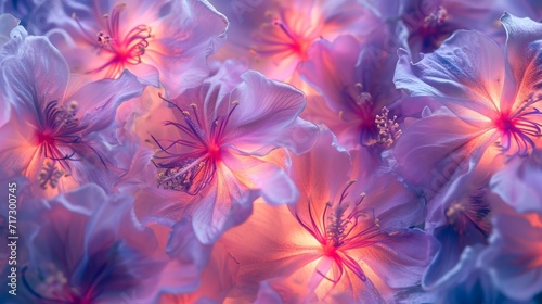 Tropical maracuja flowers in shades of purple and pink generative ai © ThisDesign