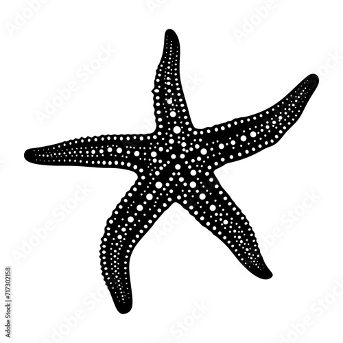 Silhouette starfish black color only