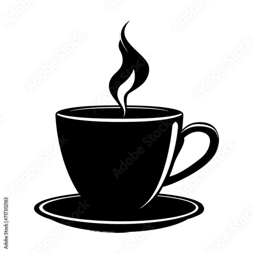 Silhouette a cup of coffee black color only