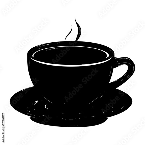 Silhouette a cup of coffee black color only