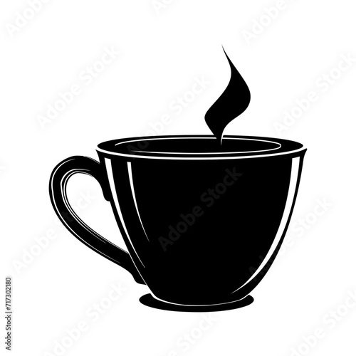 Silhouette a cup of coffee black color only