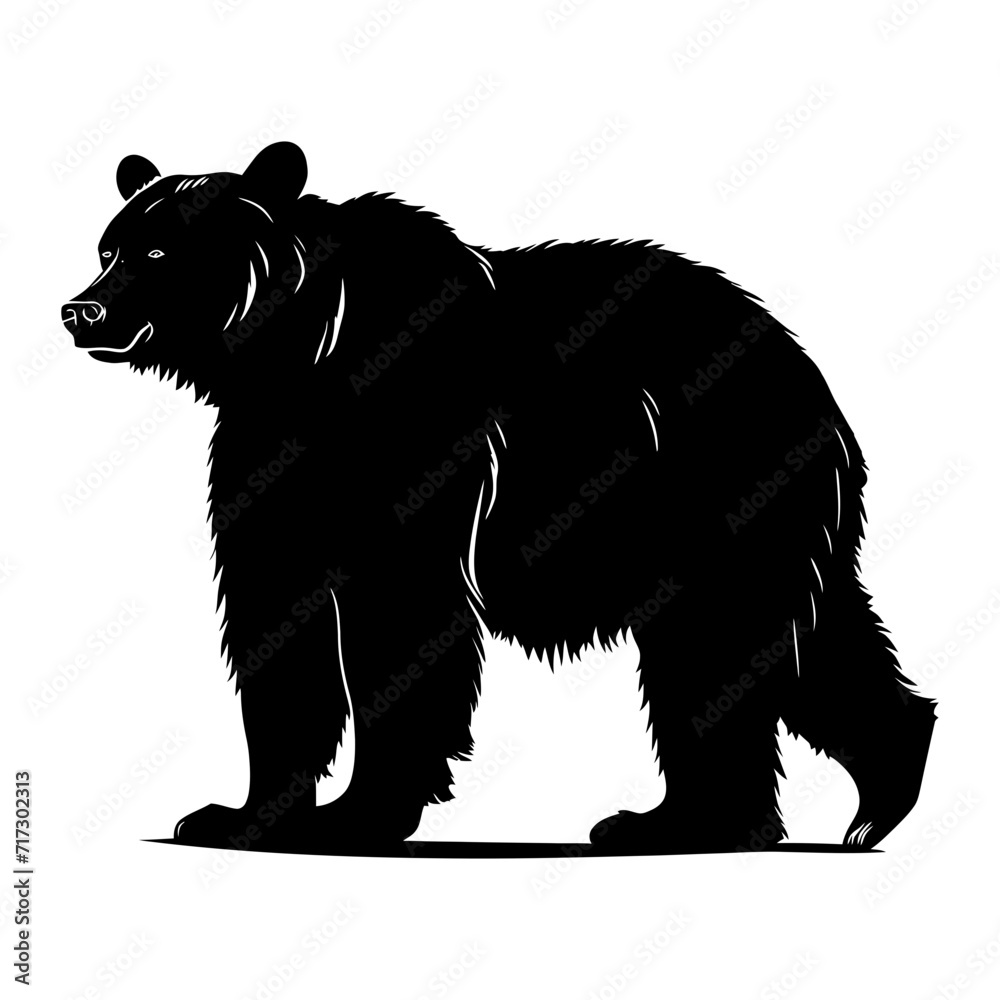 Fototapeta premium Silhouette bear black color only
