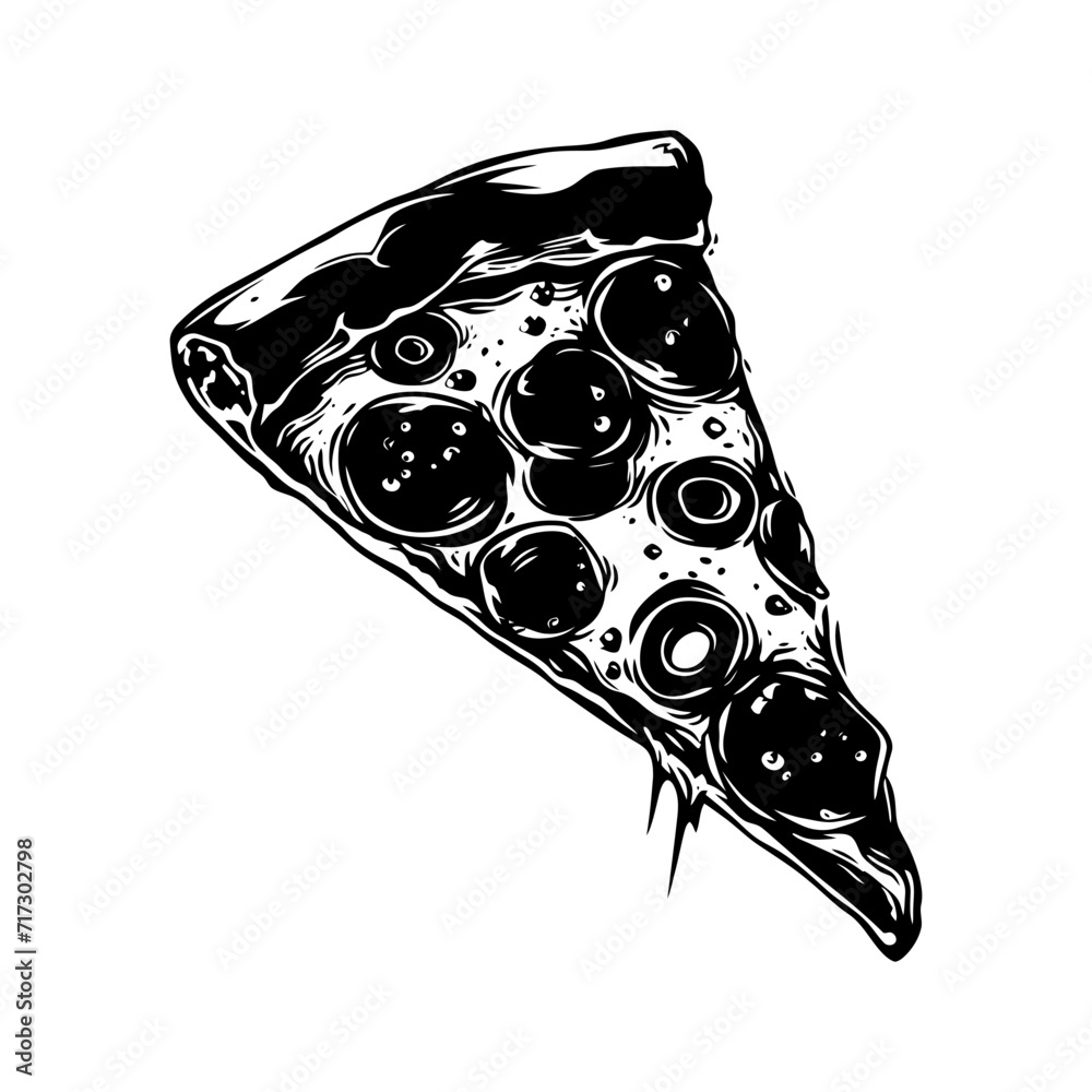 Silhouette pizza slice black color only Silhouette pizza slice black color only