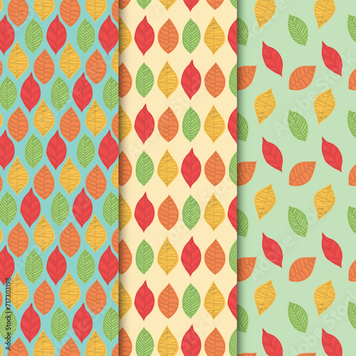 summer leaves pattern set