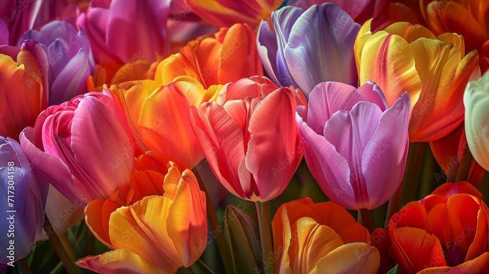 Tropical tulip flowers with a burst of lively colors generative ai Tropical tulip flowers with a burst of lively colors generative ai